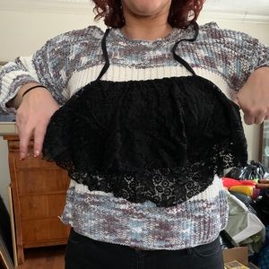 Baiting suit top black with lace